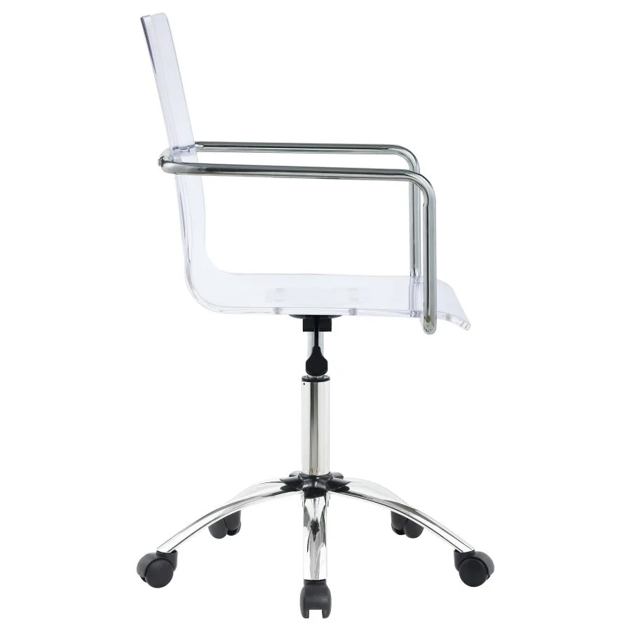 Amaturo - Acrylic Adjustable Home Office Desk Chair - Clear - Image 8