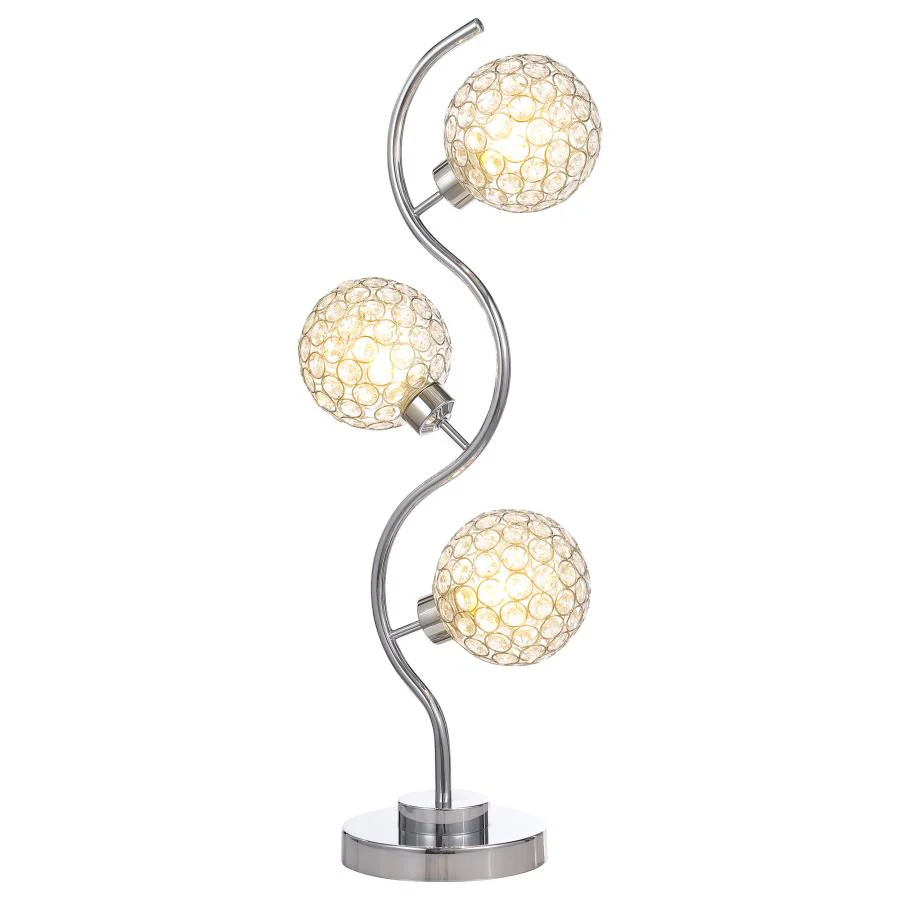 Amberley 33-inch 3-light Curvy Metal Table Lamp Silver - Image 2