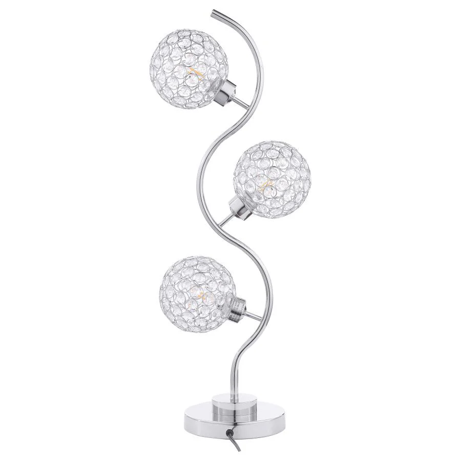 Amberley 33-inch 3-light Curvy Metal Table Lamp Silver - Image 4