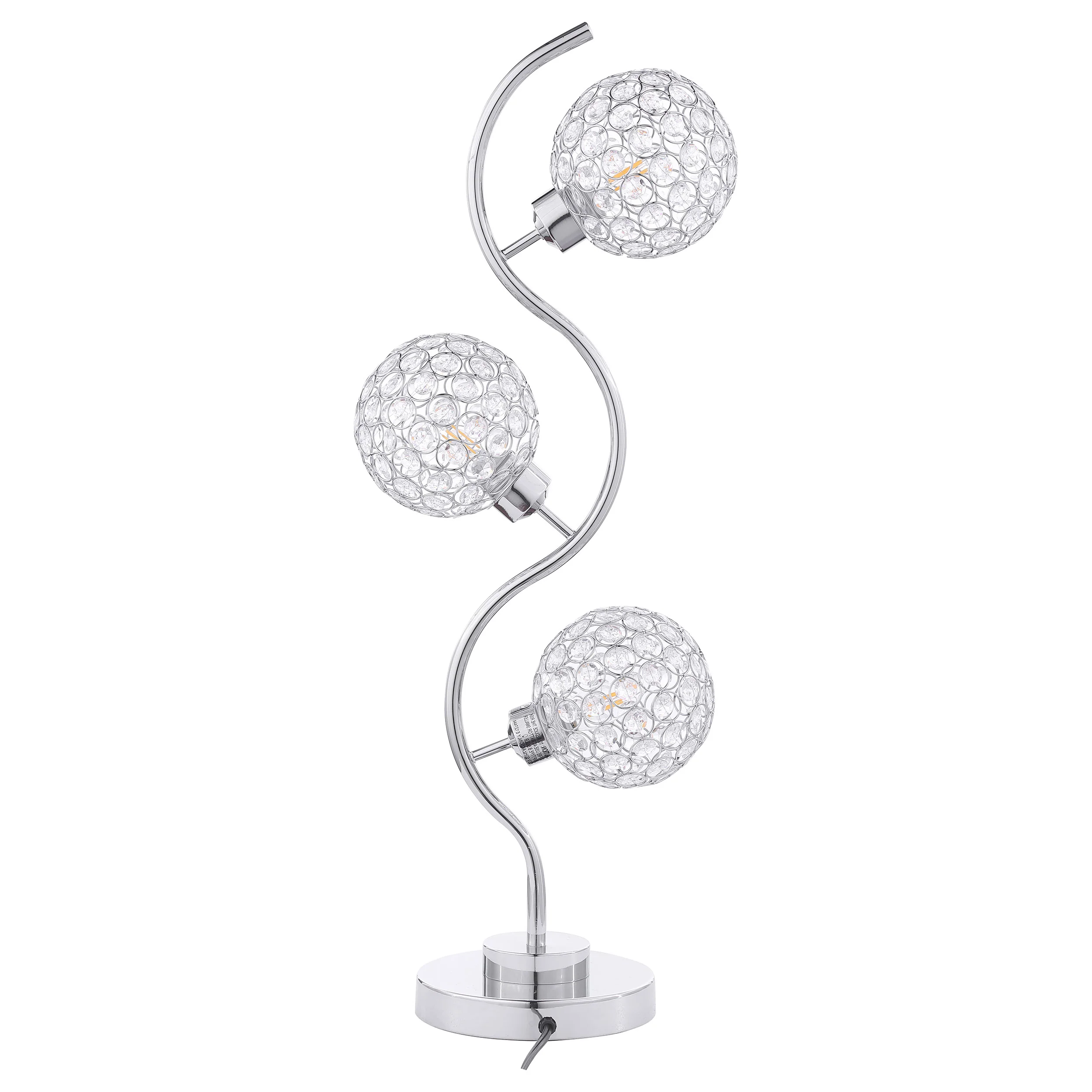 Amberley 33-inch 3-light Curvy Metal Table Lamp Silver - Image 8