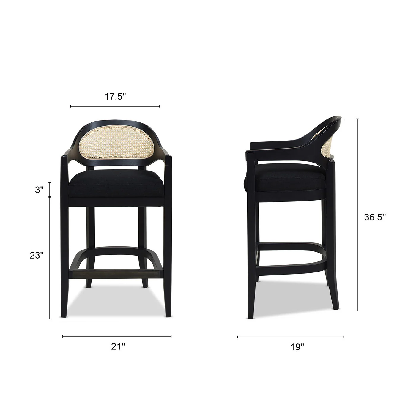 Americana - Mid-Century Modern Cane Back Counter Stool - Image 16