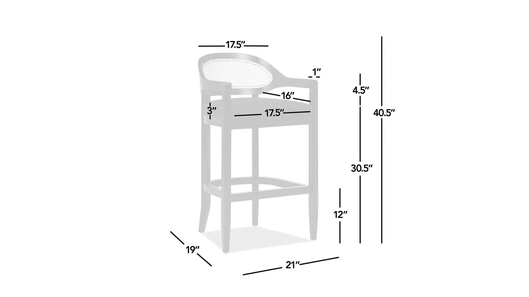Americana - Mid-Century Modern Cane Back Counter Stool - Image 61