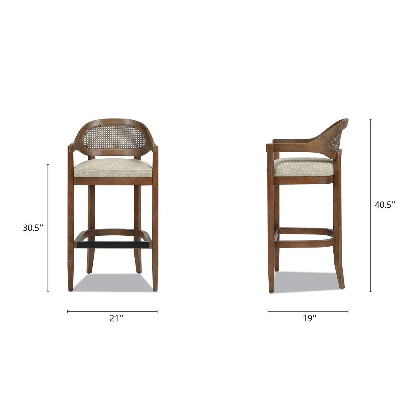 Americana - Mid-Century Modern Cane Back Counter Stool - Image 64