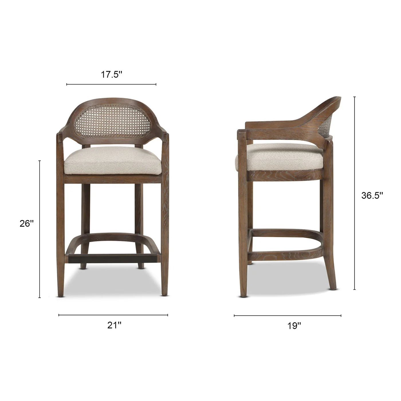 Americana - Mid-Century Modern Cane Back Counter Stool - Image 65