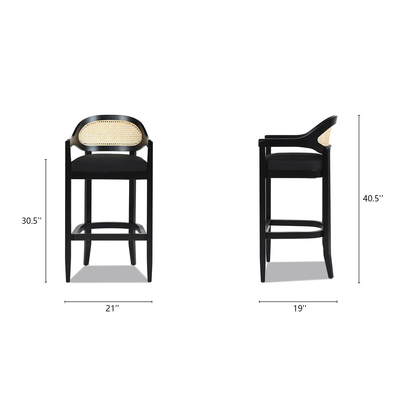 Americana - Mid-Century Modern Cane Back Counter Stool - Image 68