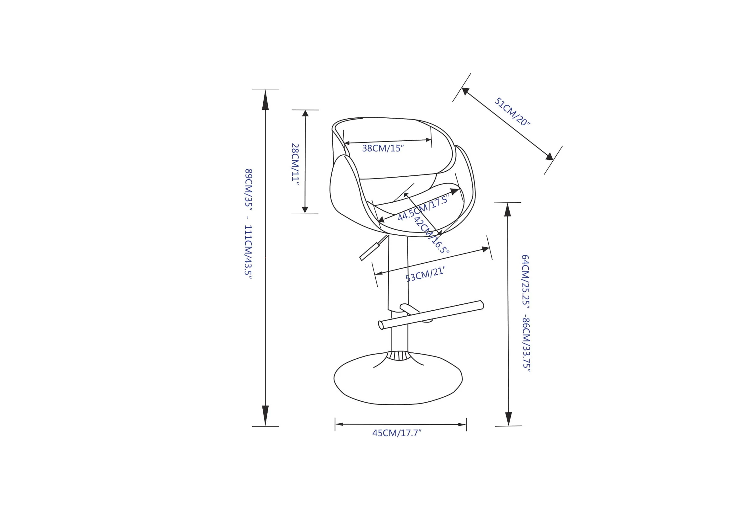 Amery - Mid Century Modern Adjustable Swivel Bar Stool - Image 5