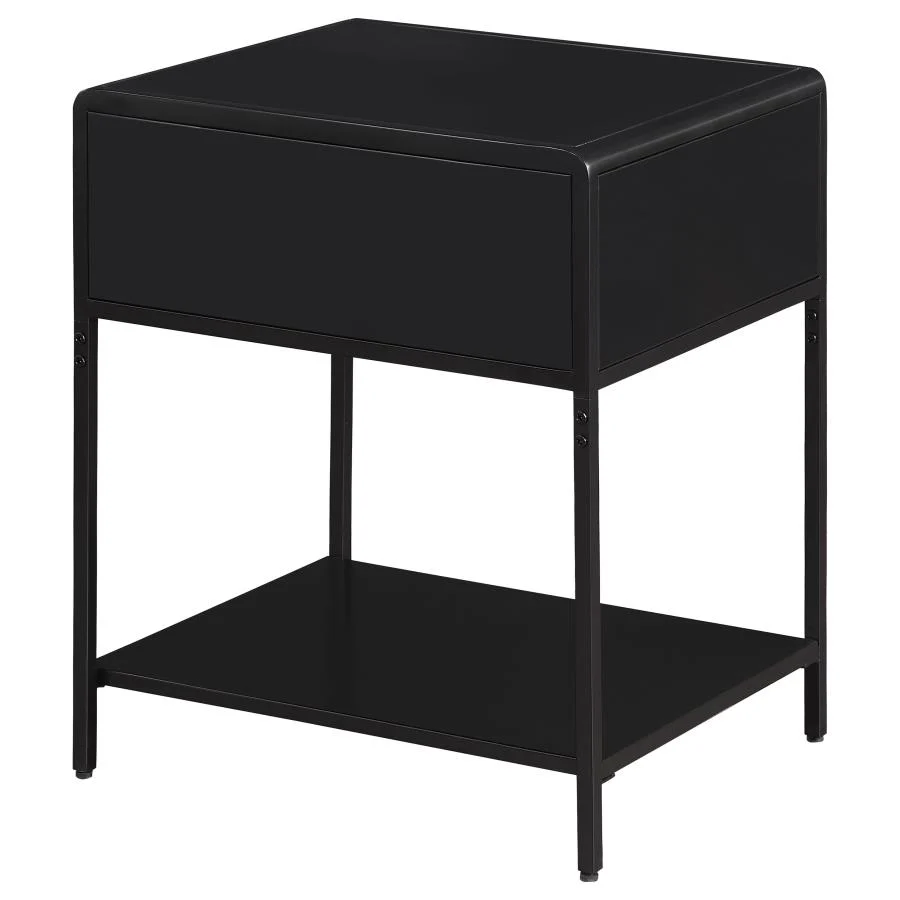 Amherst - 1-Drawer Radio Weave Rattan Metal Side Table - Image 13