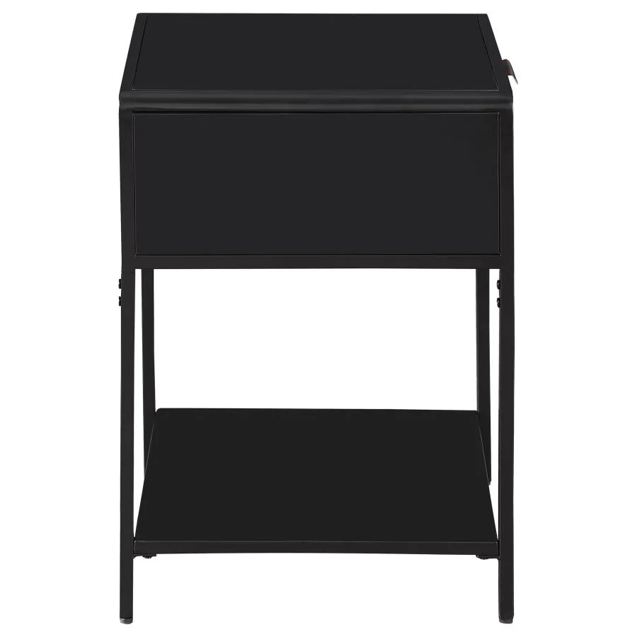 Amherst - 1-Drawer Radio Weave Rattan Metal Side Table - Image 15