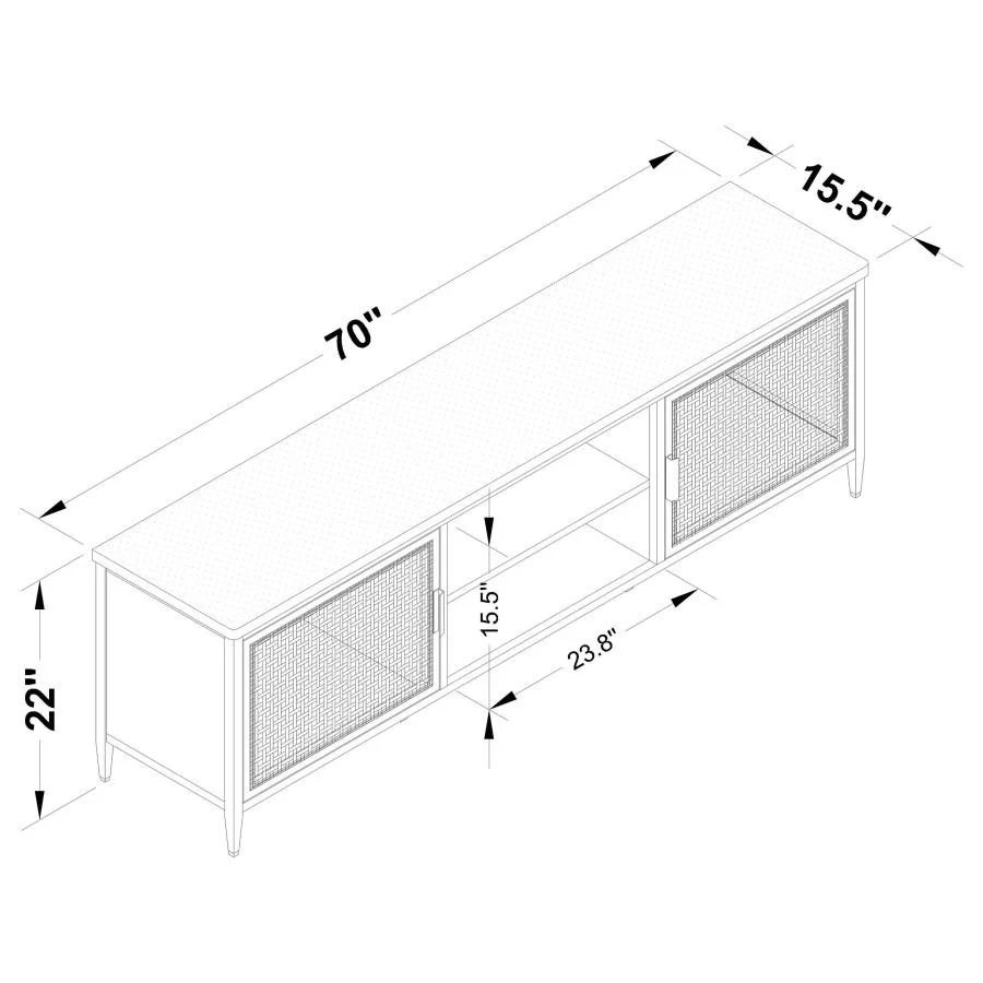 Amherst - 70" 2-Door Metal TV Stand Media Console - Black - Image 11