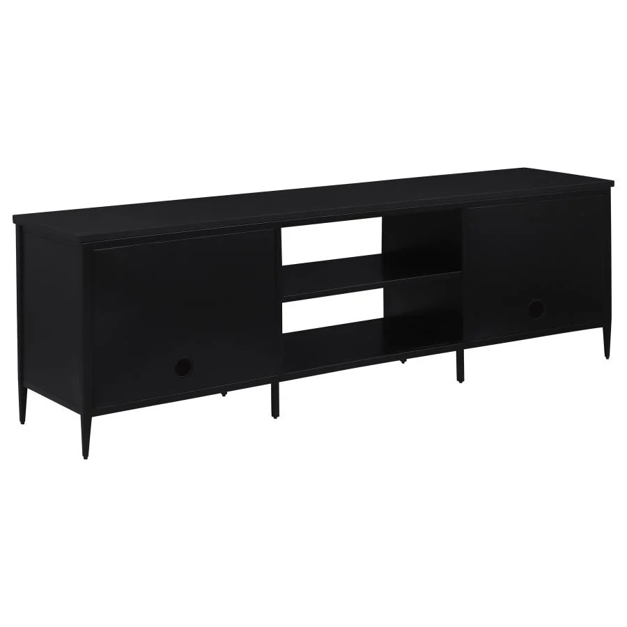Amherst - 70" 2-Door Metal TV Stand Media Console - Black - Image 7