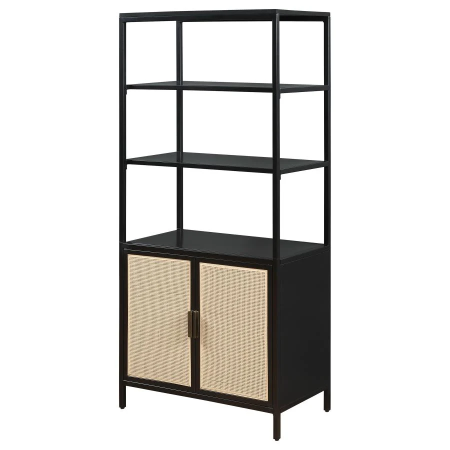 Amherst - 3-Shelf Radio Weave Cane Metal Accent Cabinet - Image 9