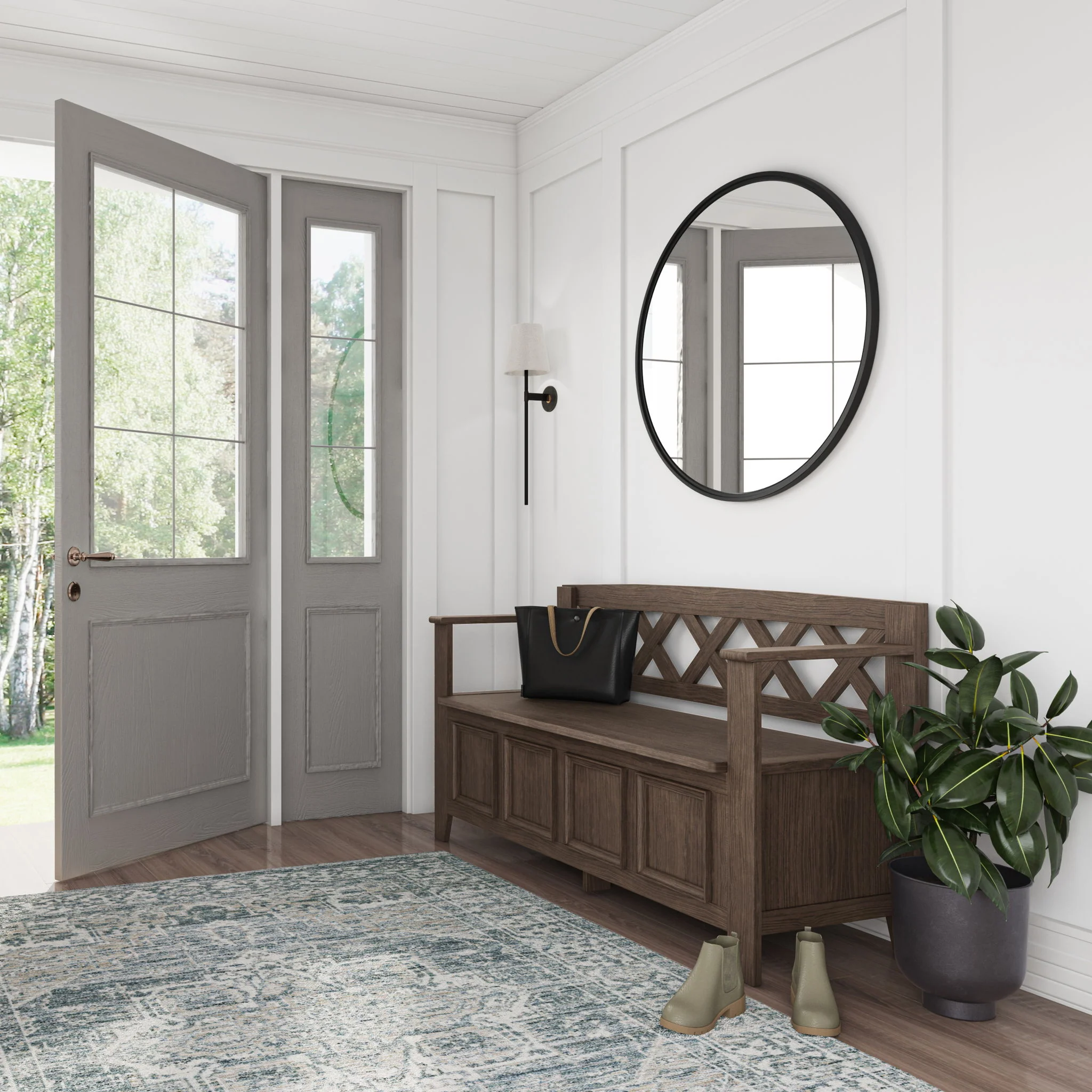 Amherst - Handcrafted Entryway Storage Bench - Image 3
