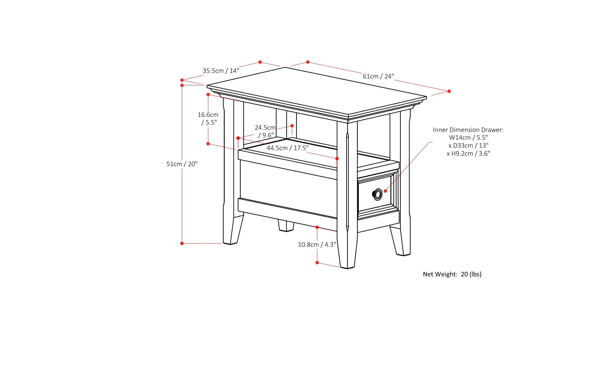Amherst - Narrow Side Table - Hickory Brown - Image 7