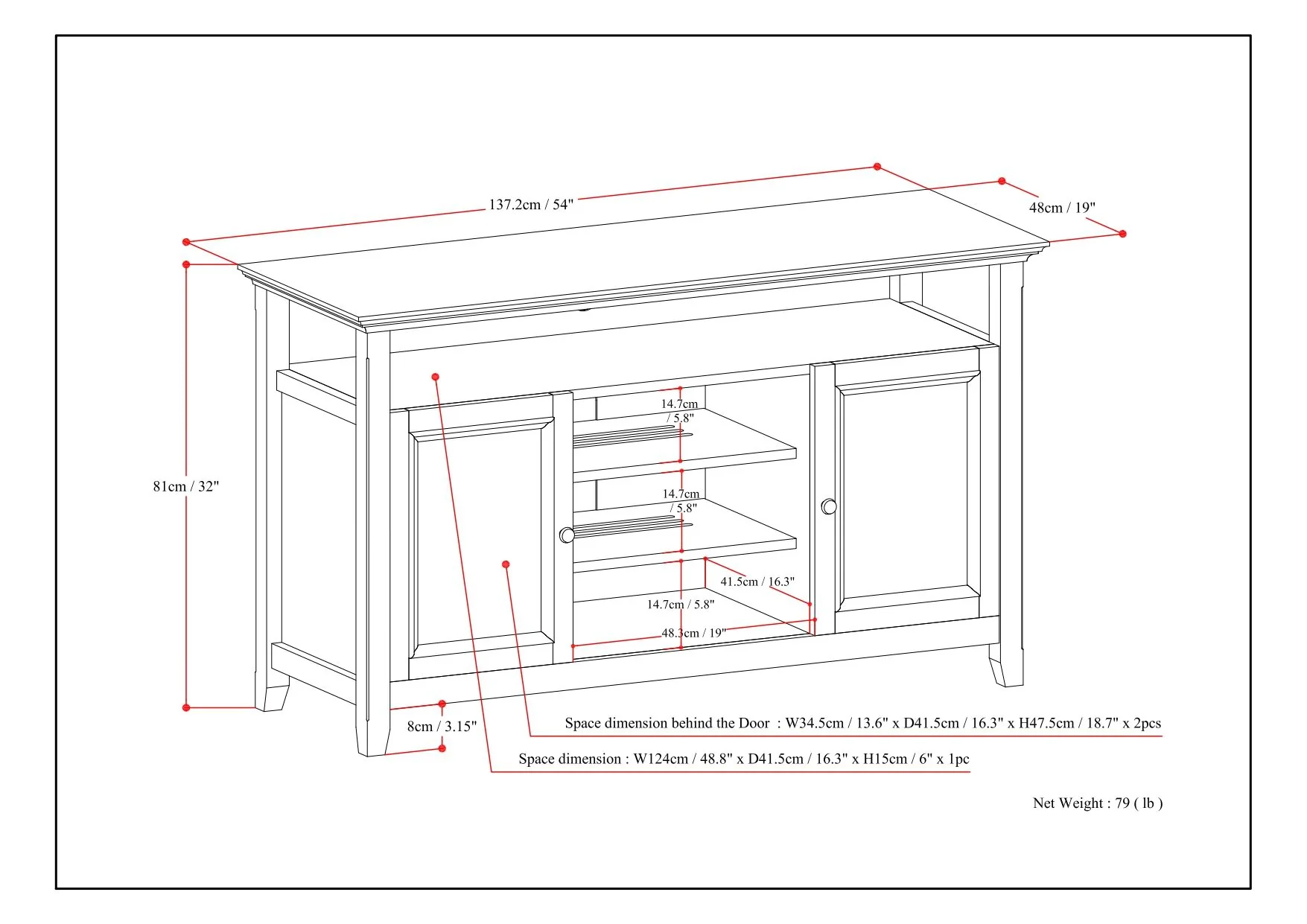 Amherst - TV Media Stand, Handcrafted - Image 10
