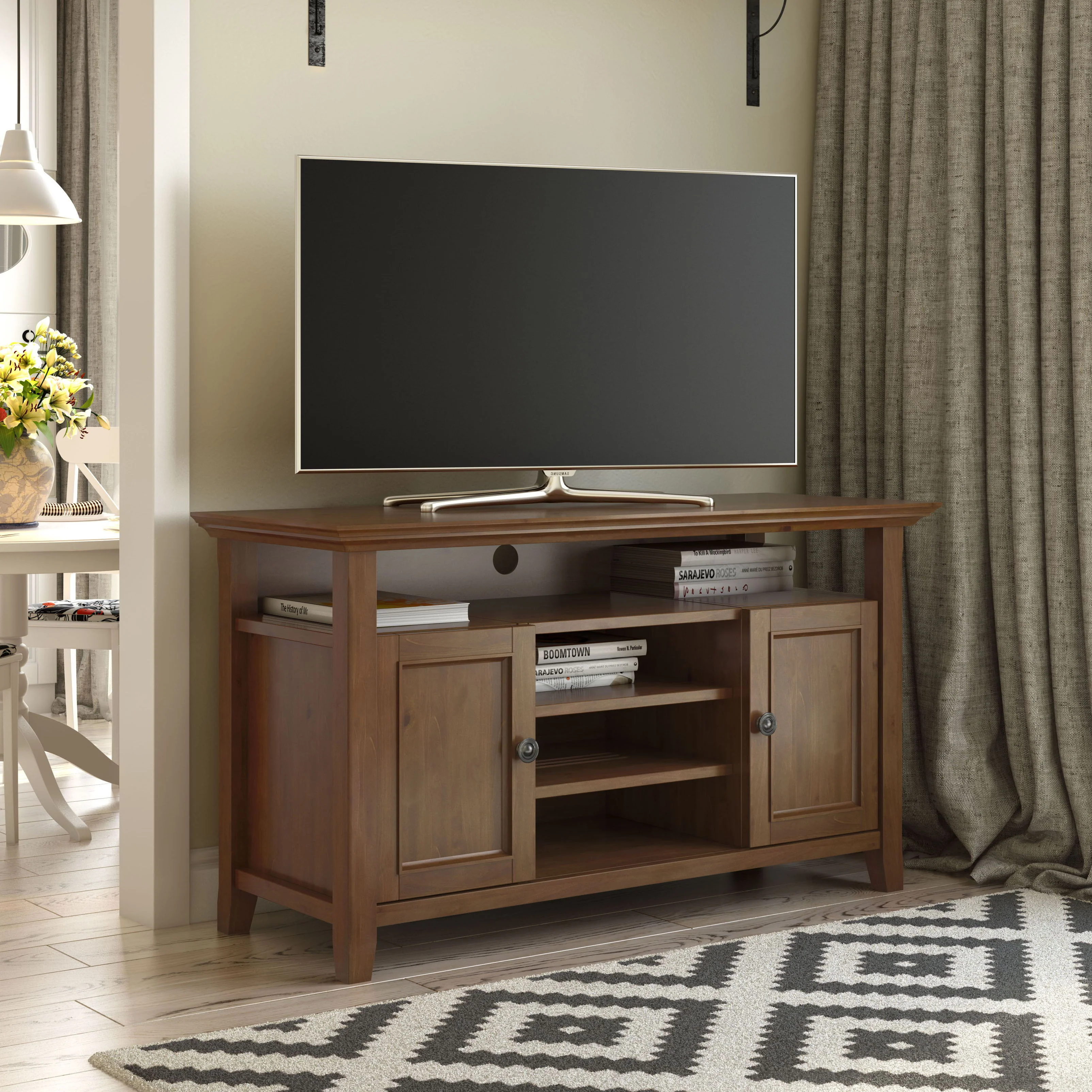 Amherst - TV Media Stand - Medium Saddle Brown - Image 4