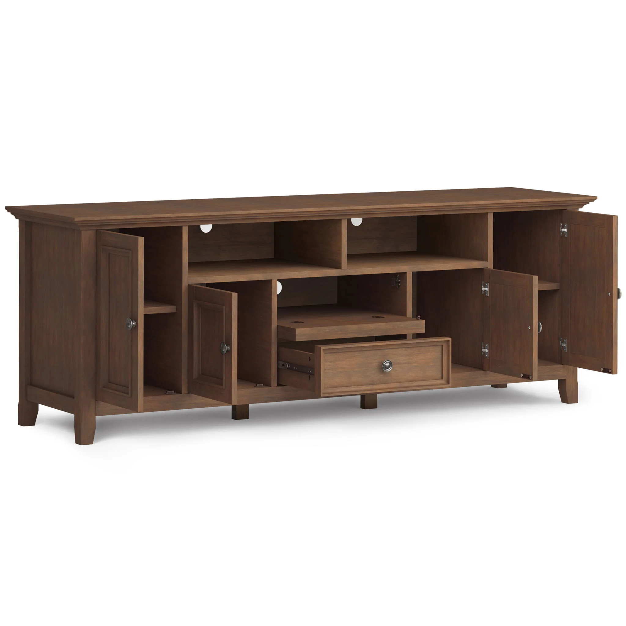 Amherst - Wide TV Media Stand - Rustic Natural Aged Brown - Image 8