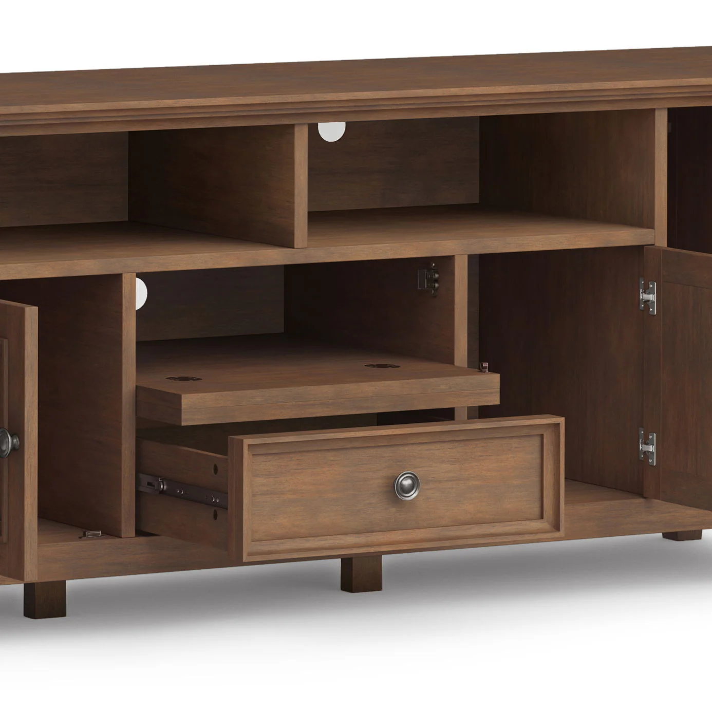 Amherst - Wide TV Media Stand - Rustic Natural Aged Brown - Image 9
