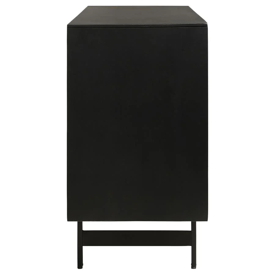 Aminah - 3 Door Wood Accent Cabinet - Natural And Black - Image 8