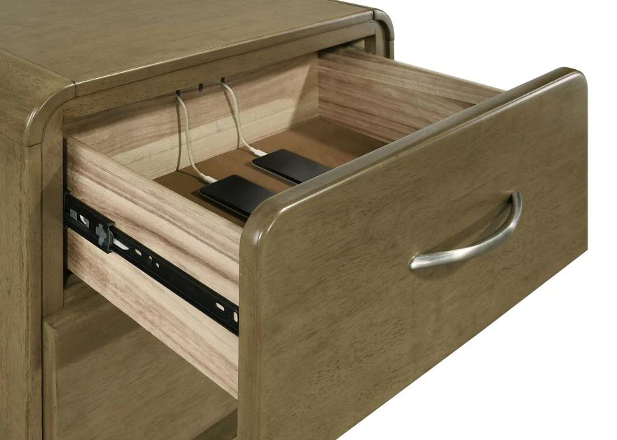 Amsbury - 2-Drawer Nightstand Bedside Table - Nutmeg - Image 10