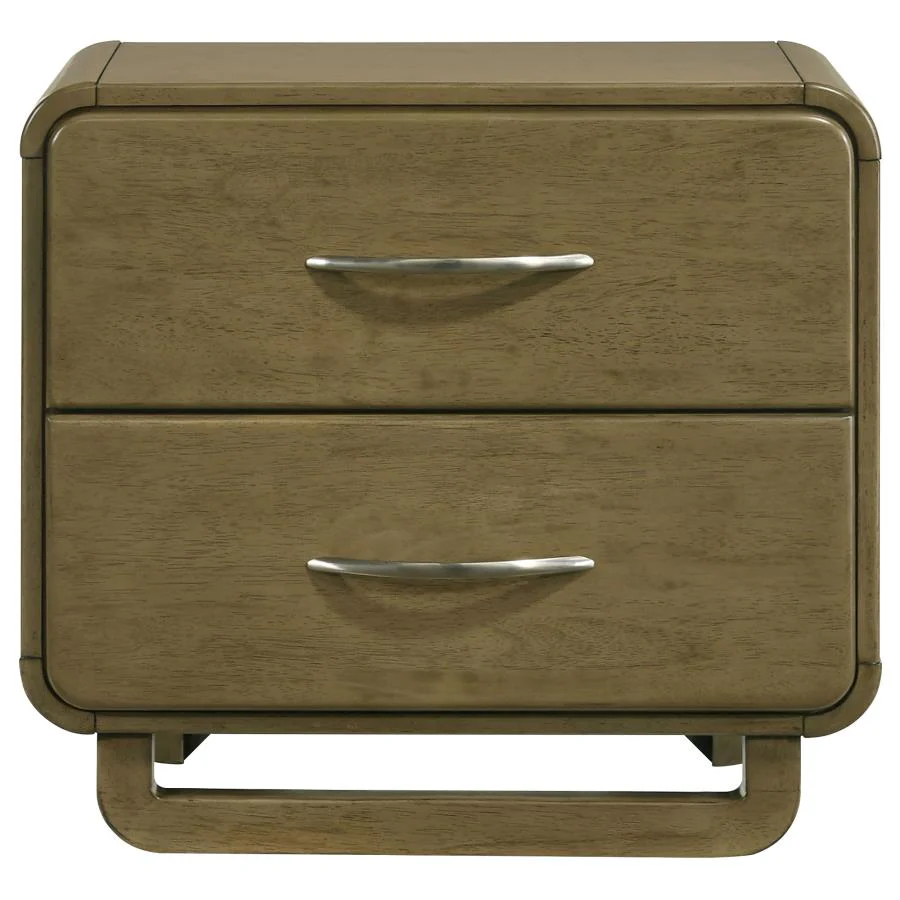 Amsbury - 2-Drawer Nightstand Bedside Table - Nutmeg - Image 3