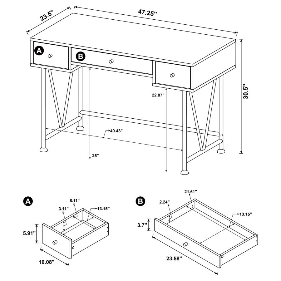 Analiese - 2 Piece Computer Desk Bookcase Set - Rustic Nutmeg - Image 14