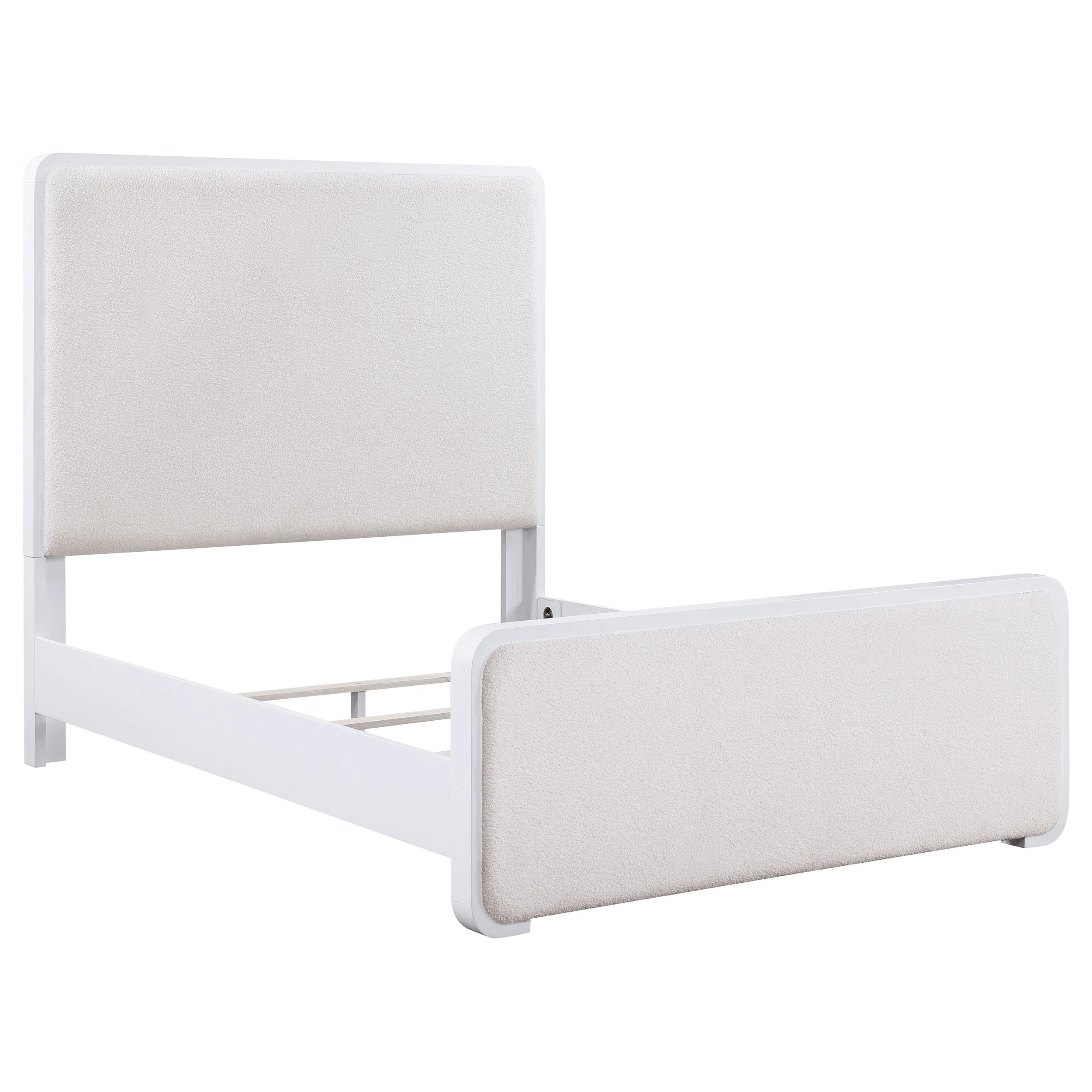 Anastasia Upholstered Panel Bed Pearl White - Image 24