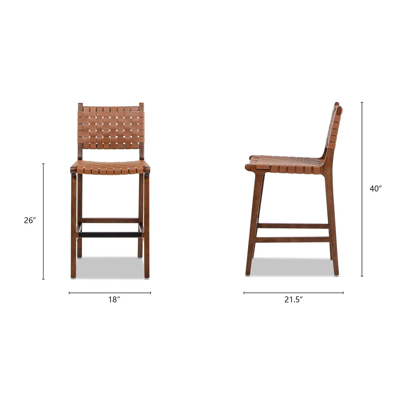 Andre - Counter Stool With Back - Pecan Brown - Image 4