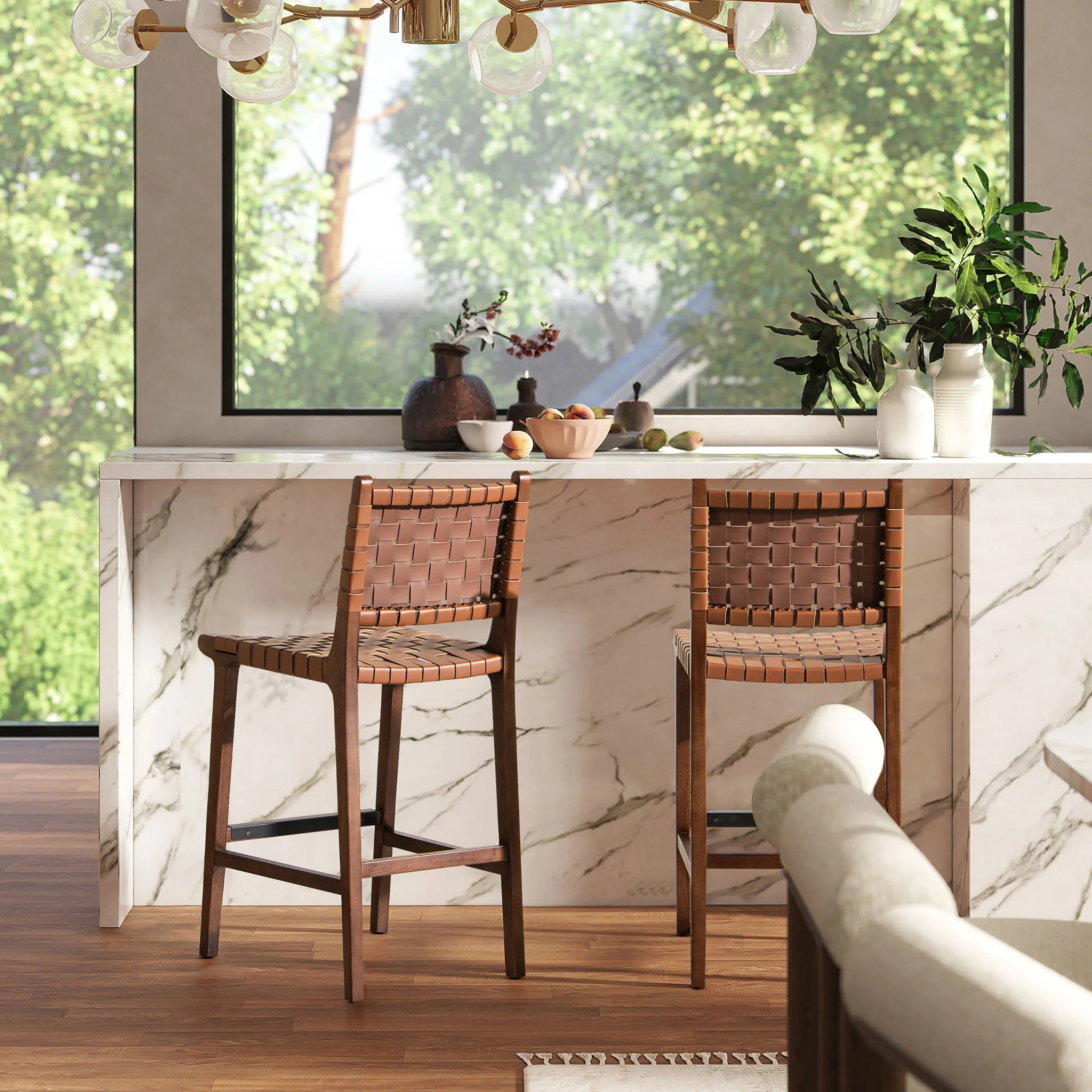 Andre - Counter Stool With Back - Pecan Brown - Image 9