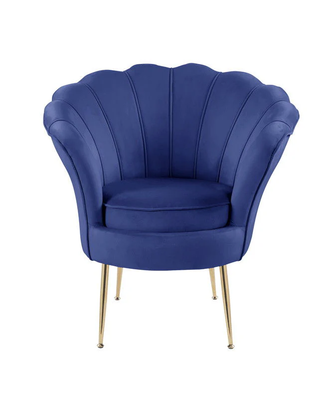 Angelina - Scalloped Back Barrel Accent Chair With Metal Legs - Image 6