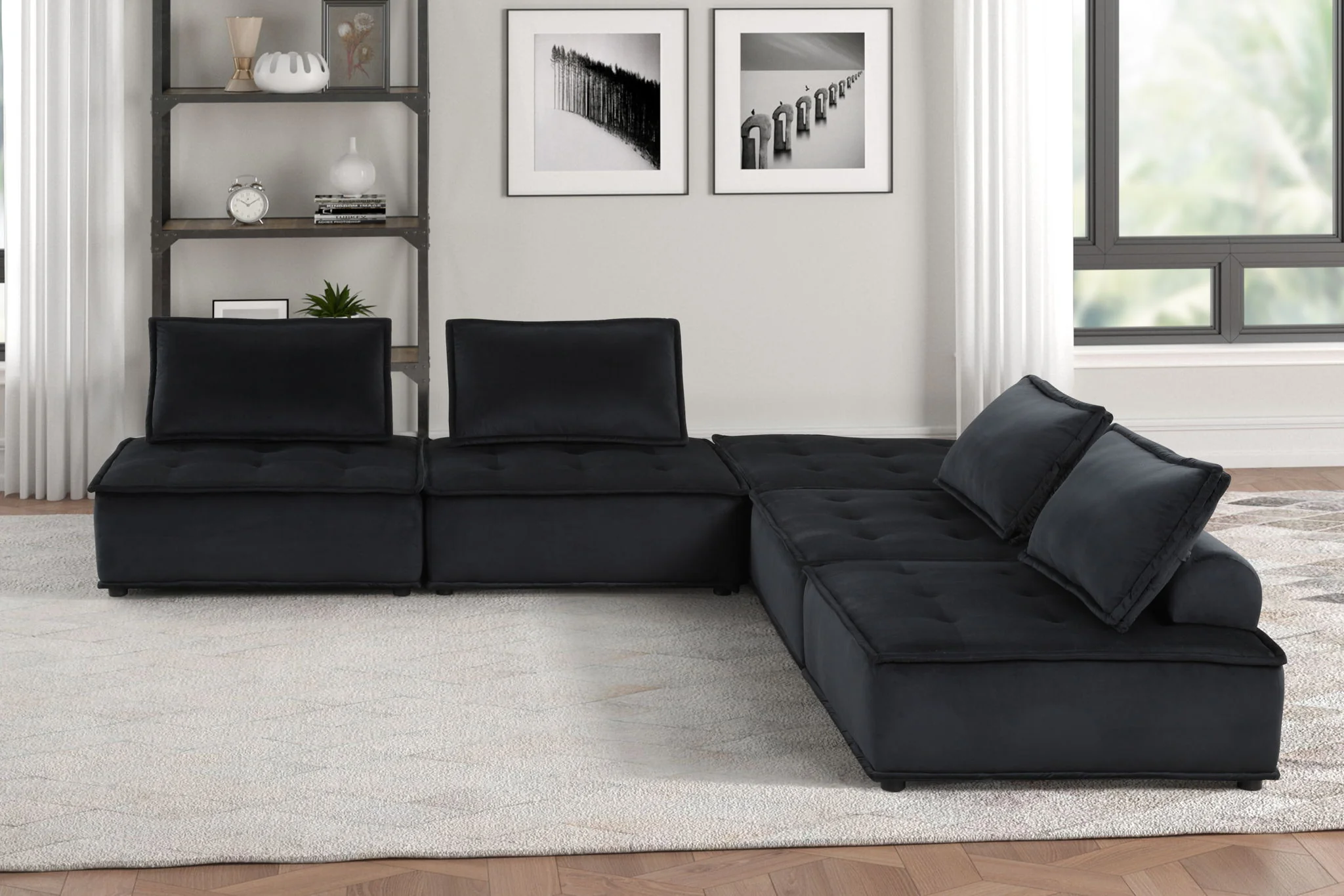 Anna - Stylish Sectional Sofa Ottoman - Image 6