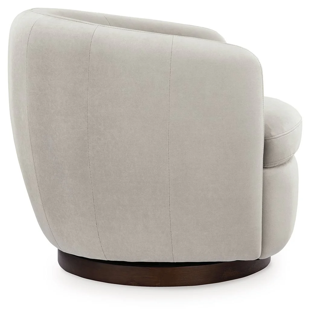 Annbury - Swivel Accent Chair - Light Beige - Image 5