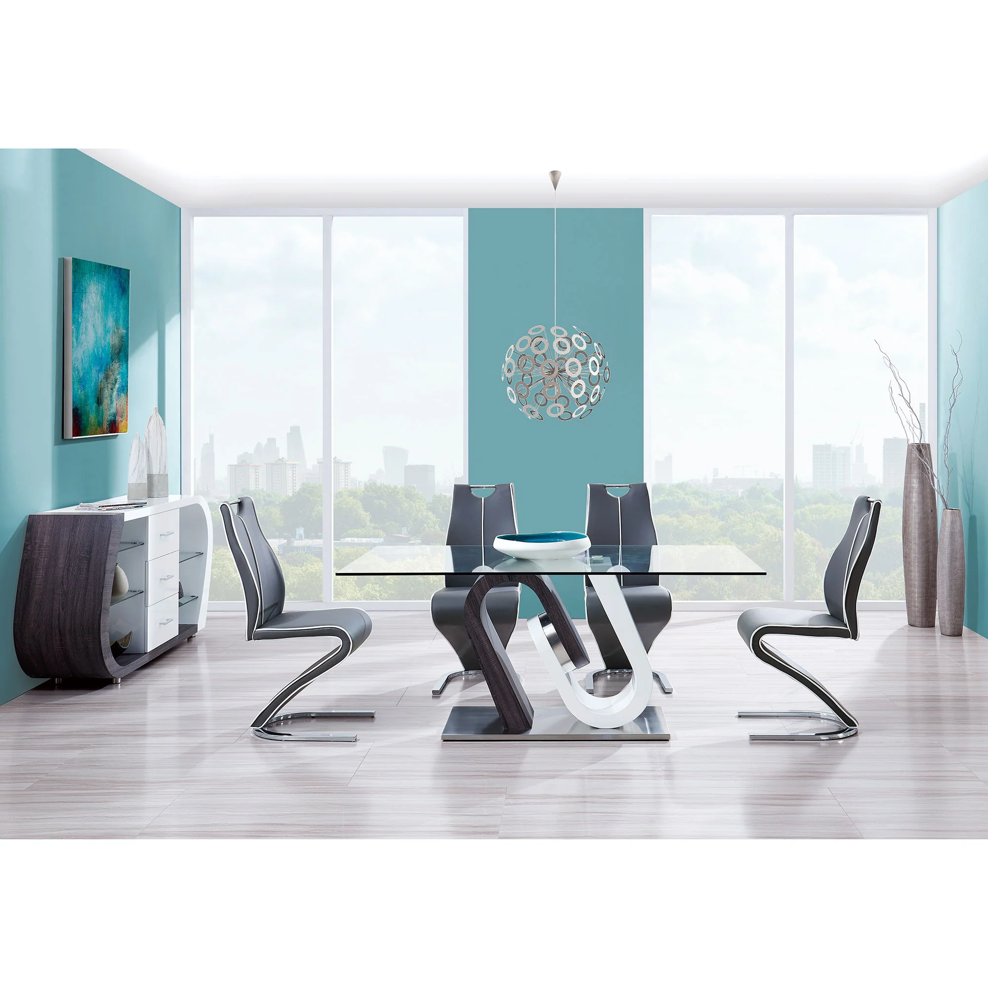 Anne - Dining Table - White / Gray - Image 4