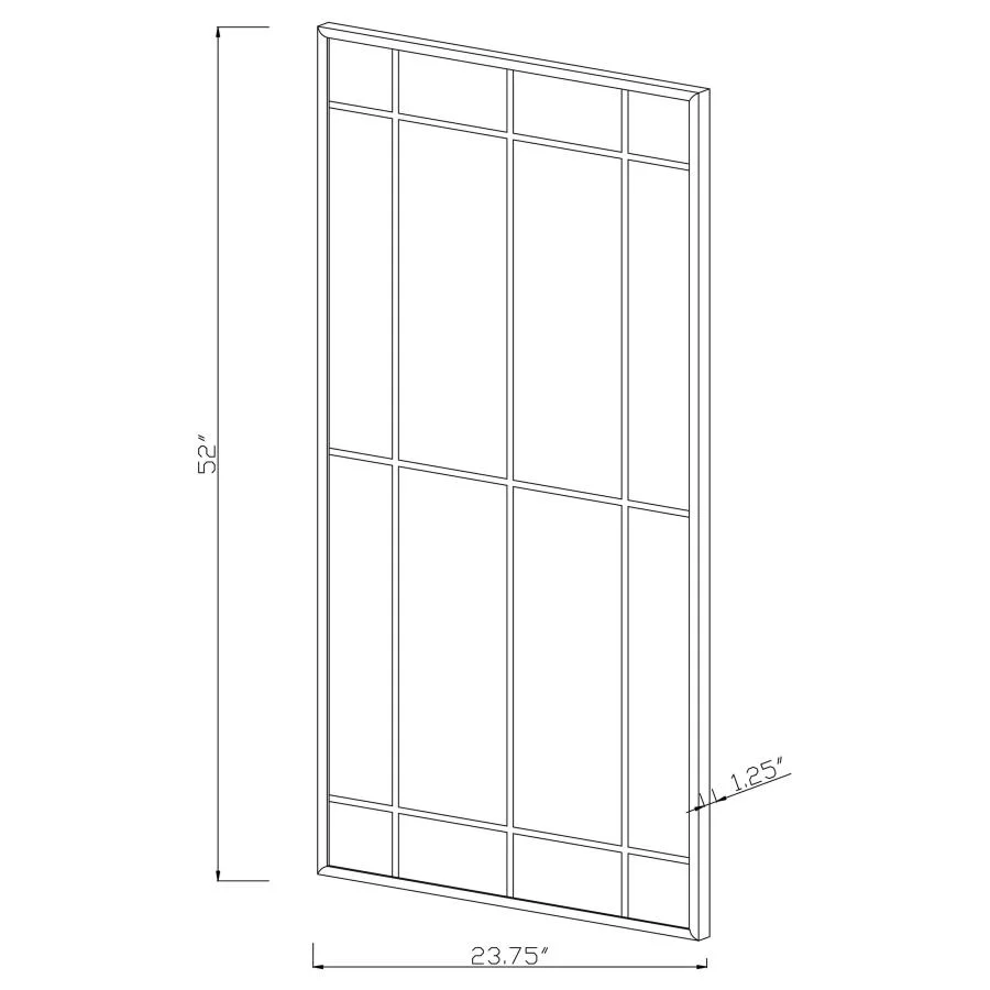 Annetta - Window Pane Floor Or Wall Mirror - Black - Image 3