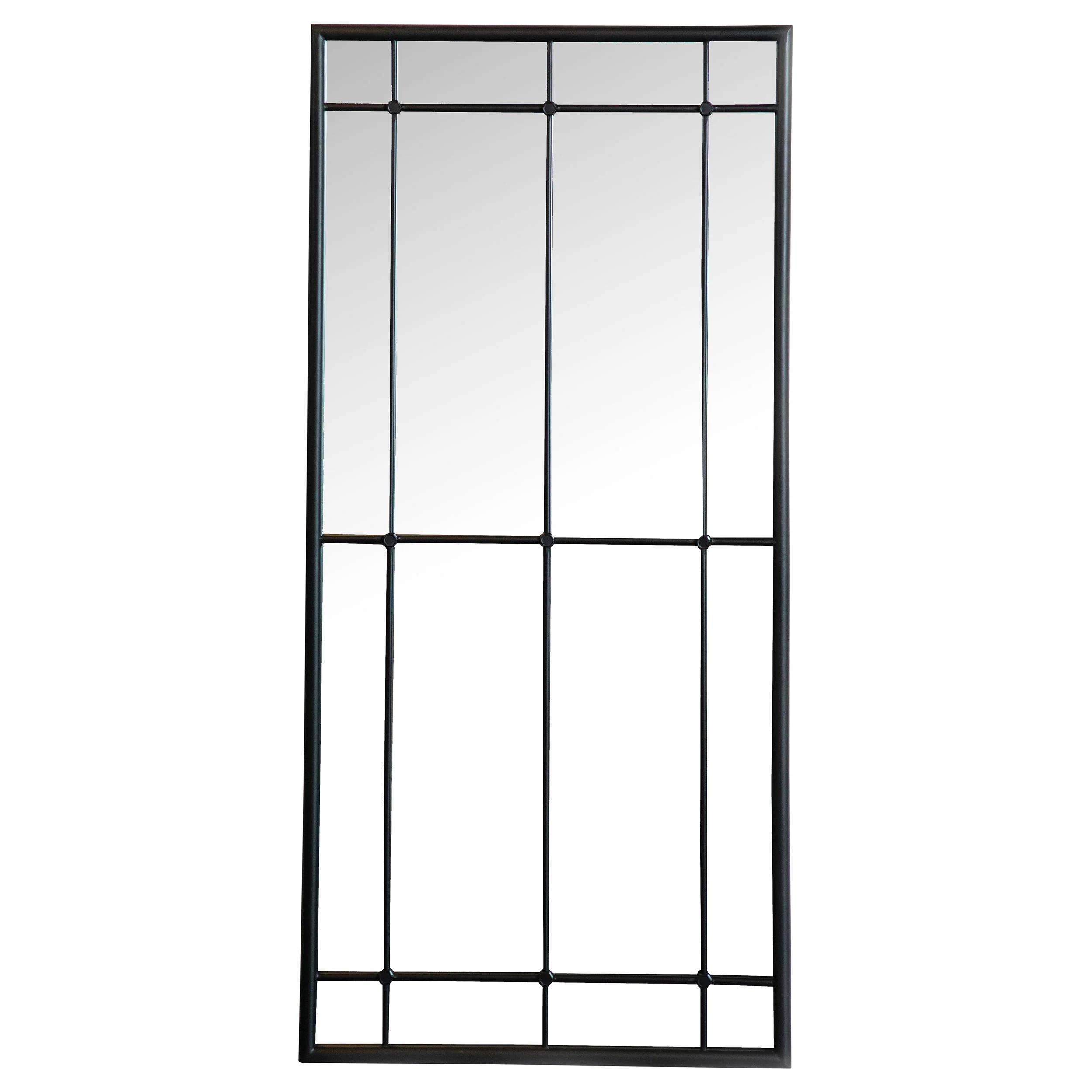 Annetta - Window Pane Floor Or Wall Mirror - Black - Image 4