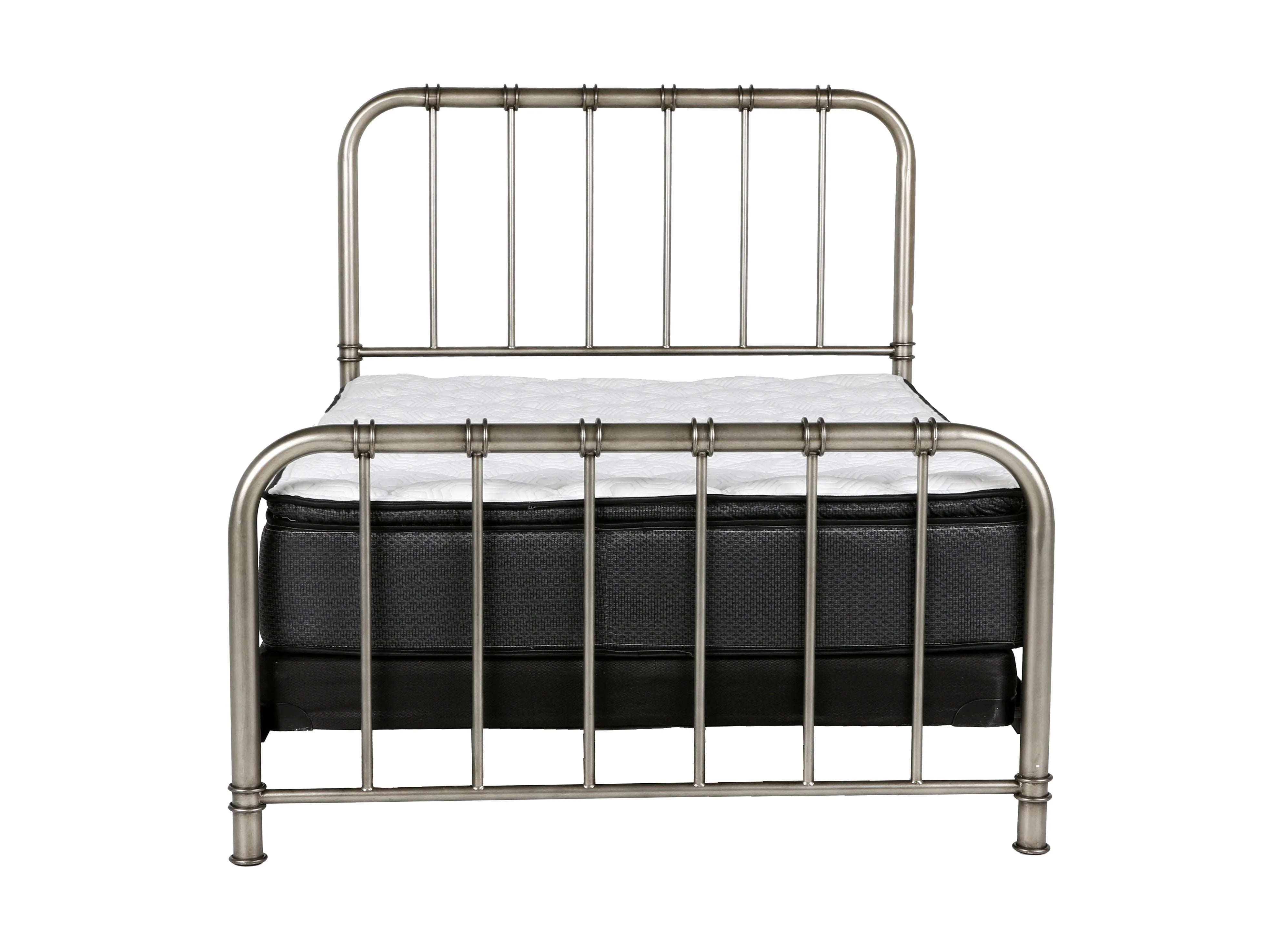 Antique Nickel Full Metal Bed - Image 4