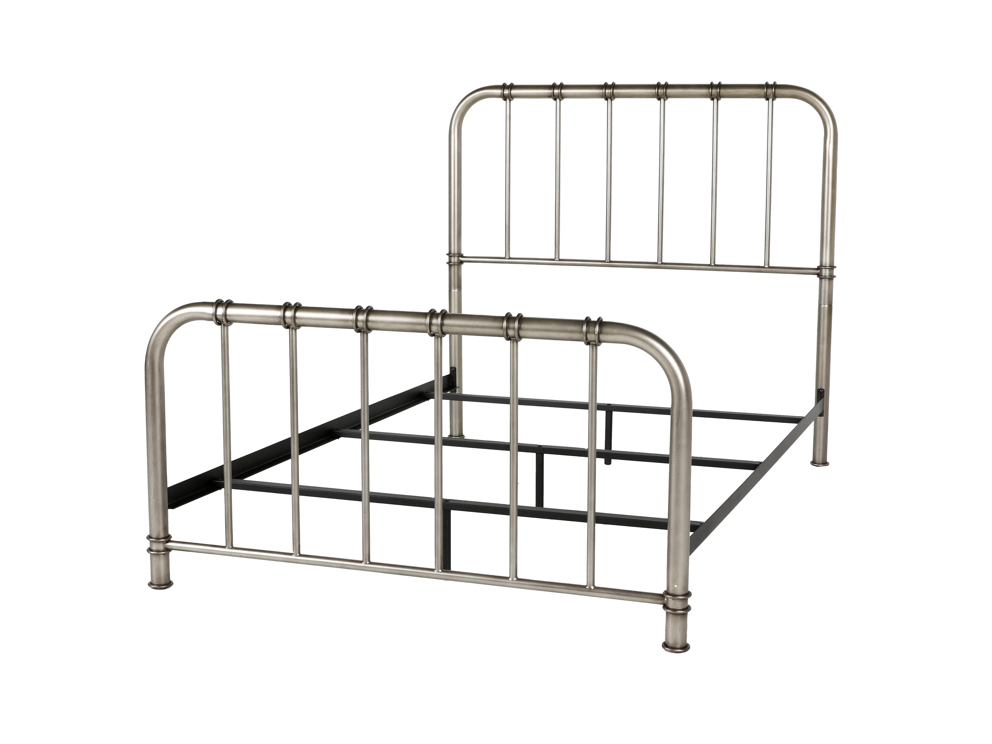 Antique Nickel Full Metal Bed - Image 5