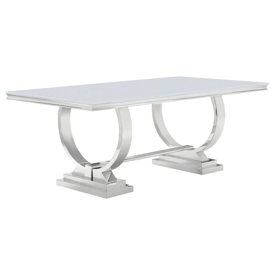 Antoine Rectangular Glass Top Dining Table Set Grey - Image 3
