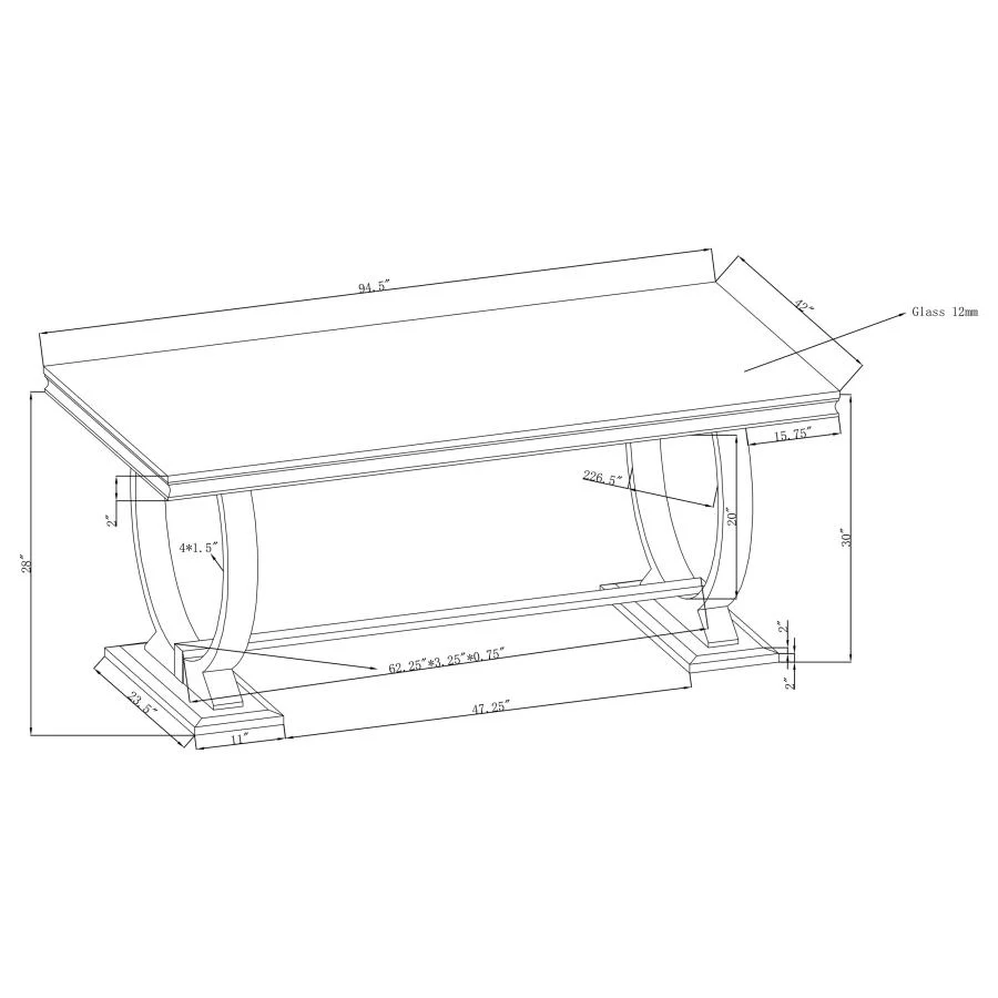 Antoine Rectangular Glass Top Dining Table Set Grey - Image 9