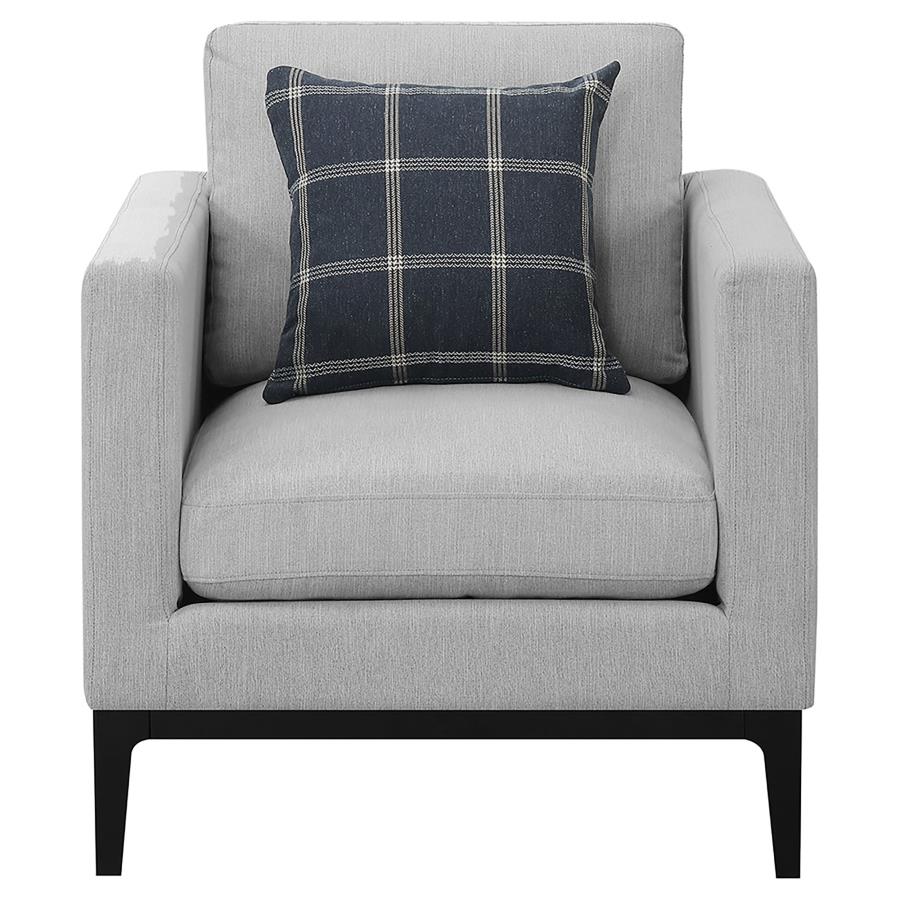 Apperson - Upholstered Track Arm Accent Chair - Light Gray - Image 3