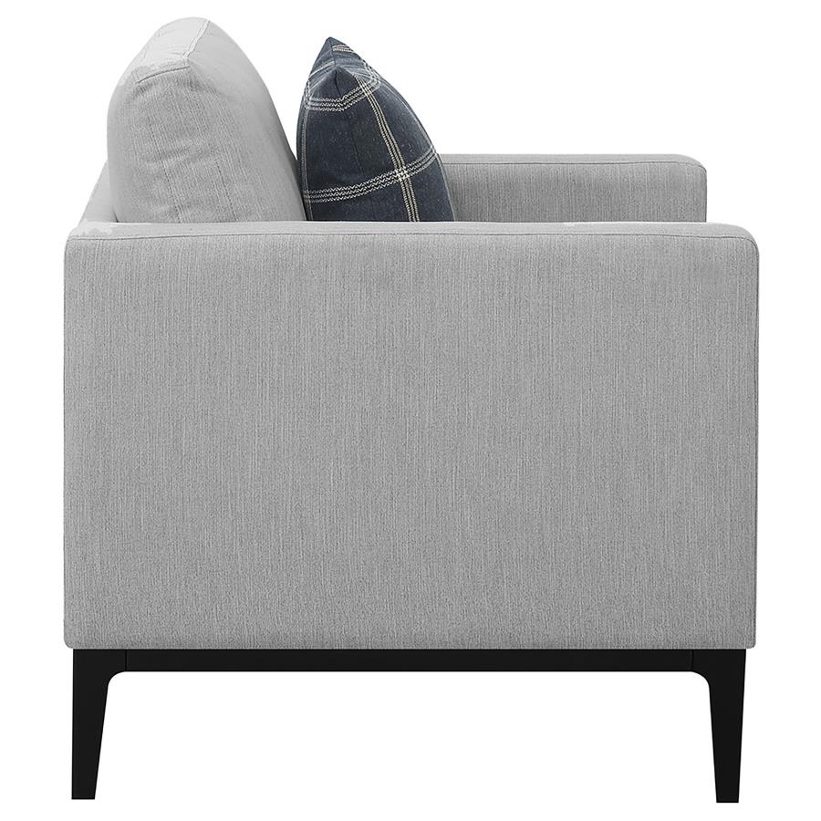 Apperson - Upholstered Track Arm Accent Chair - Light Gray - Image 9