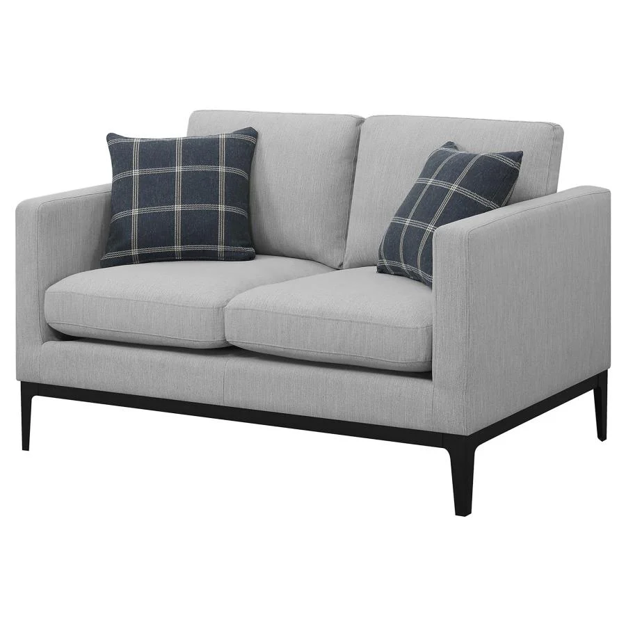 Apperson - Upholstered Track Arm Loveseat - Light Gray - Image 4