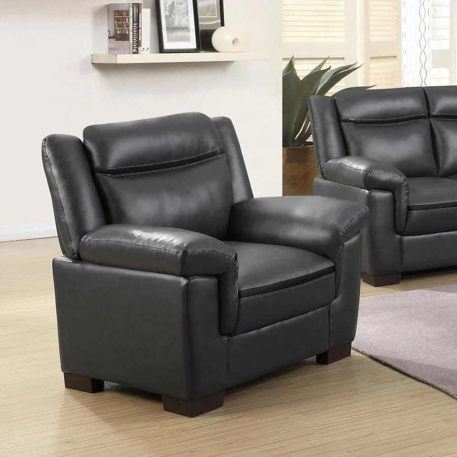 Arabella - Upholstered Padded Arm Accent Chair - Gray - Image 2