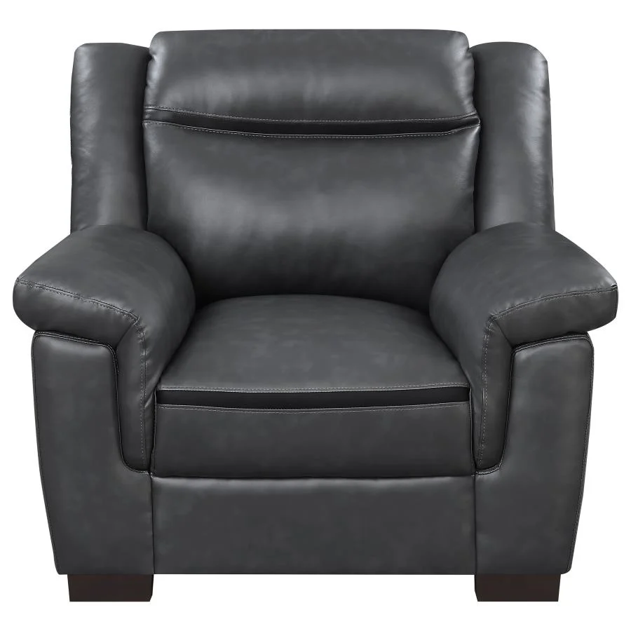 Arabella - Upholstered Padded Arm Accent Chair - Gray - Image 3
