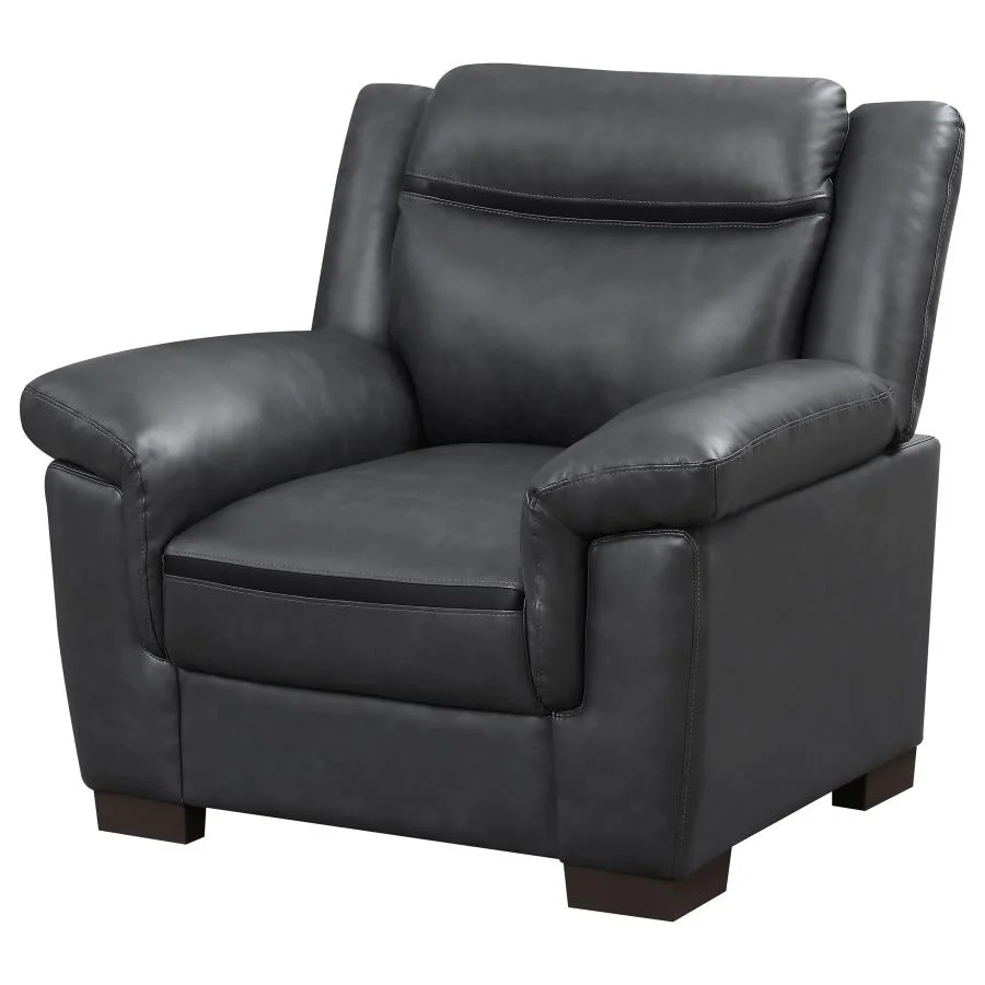 Arabella - Upholstered Padded Arm Accent Chair - Gray - Image 4