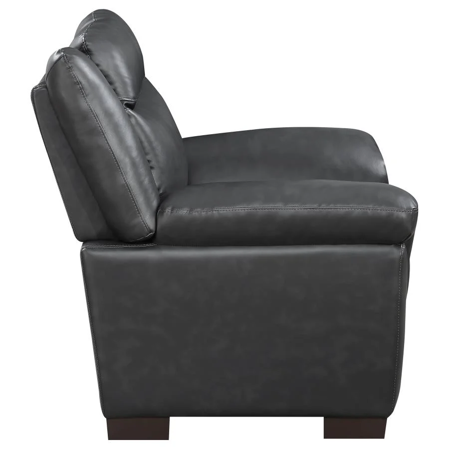 Arabella - Upholstered Padded Arm Accent Chair - Gray - Image 7