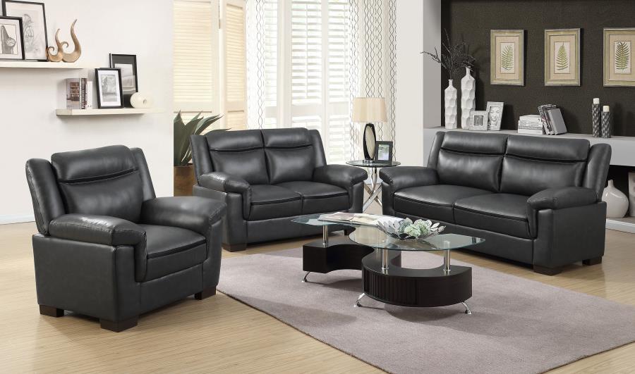 Arabella - Upholstered Padded Arm Accent Chair - Gray - Image 9