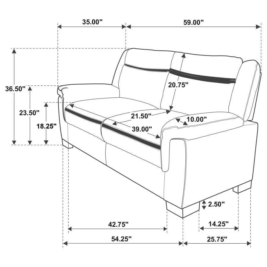 Arabella - Upholstered Padded Arm Sofa Set - Image 18