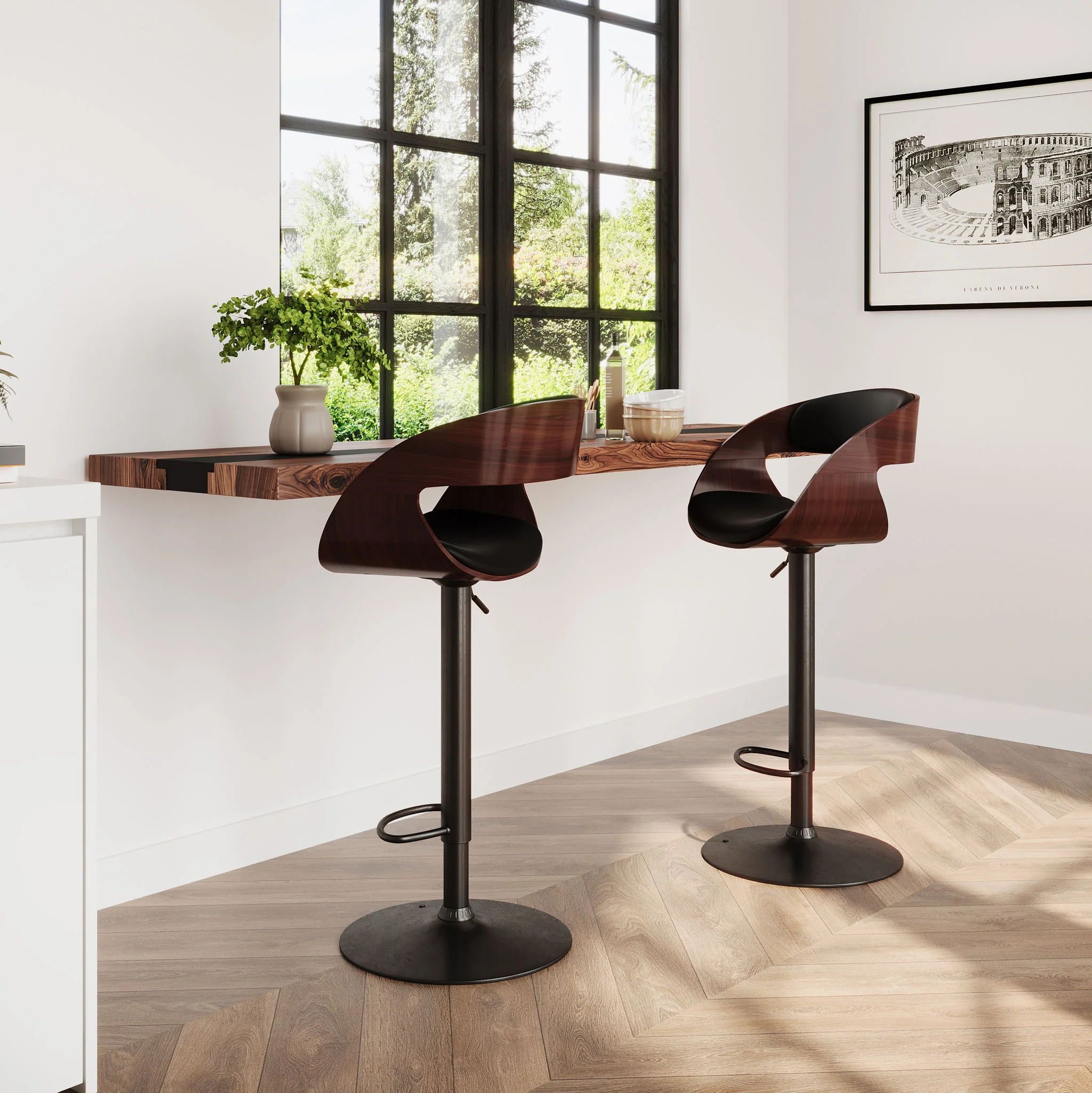 Archer - Adjustable Swivel Bar Stool - Black - Image 6