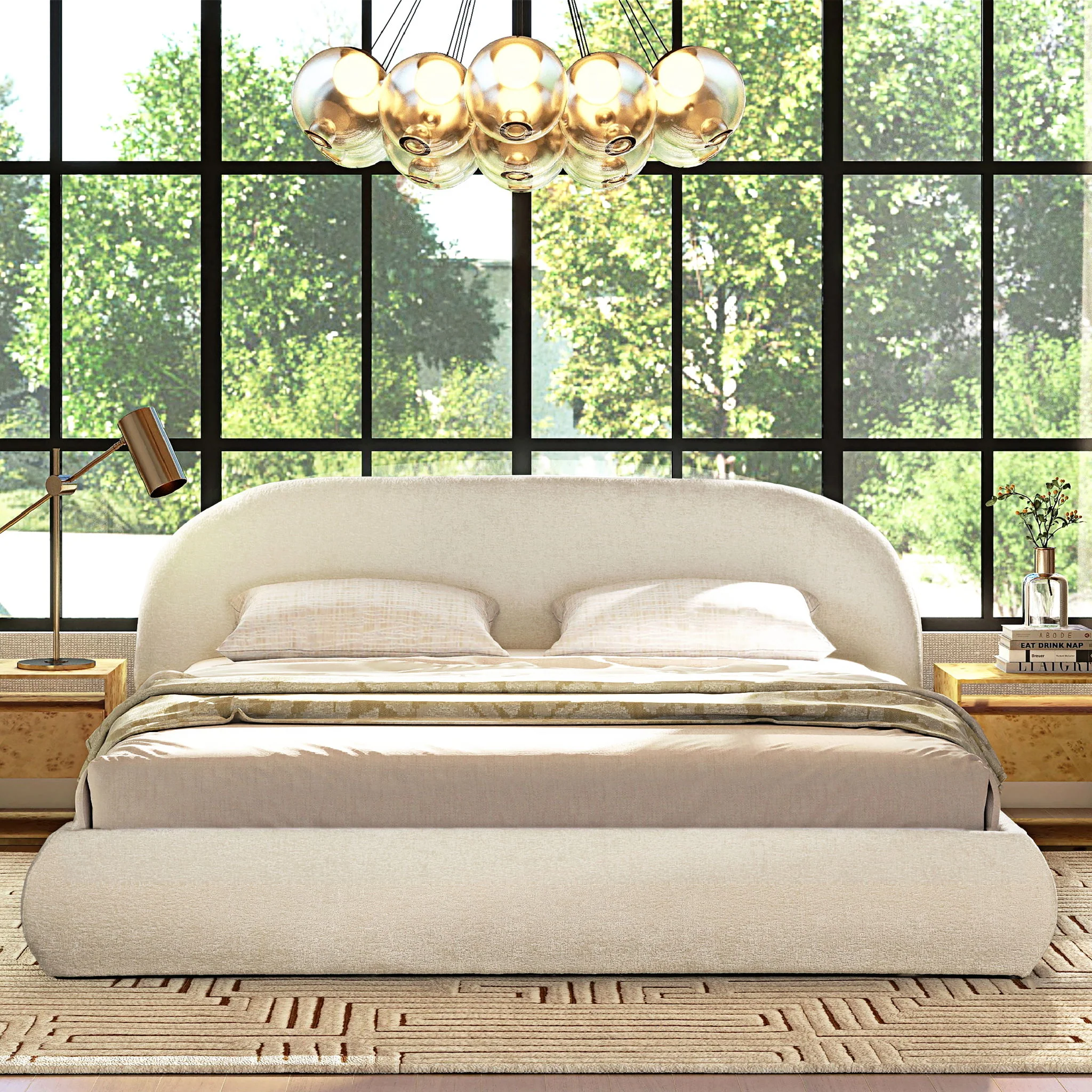 Archie Puffy Grounded - Upholstered Platform Bed - Image 32