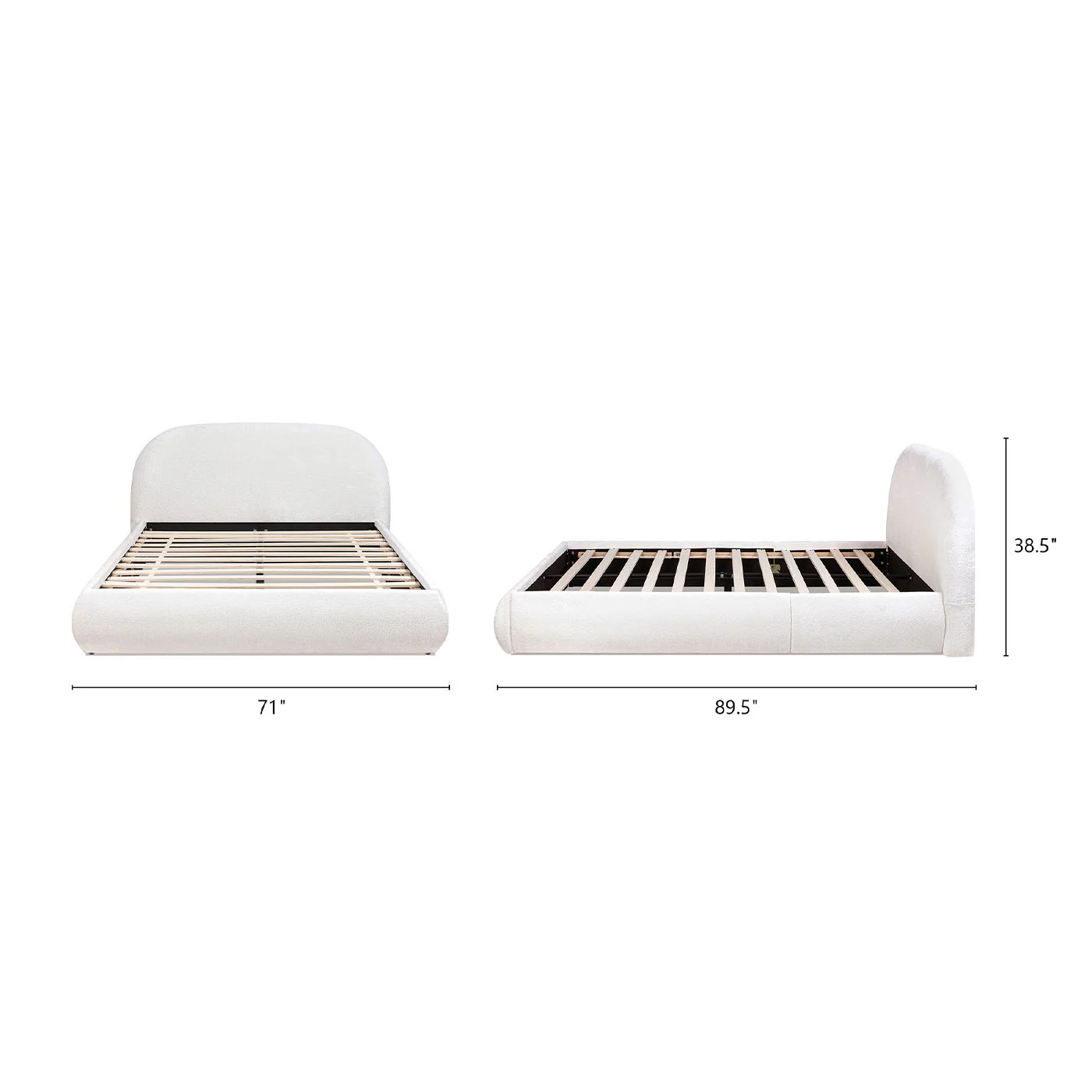 Archie Puffy Grounded - Upholstered Platform Bed - Image 4